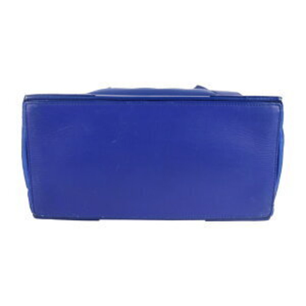 BALENCIAGA Cabas Shoulder Tote Bag Leather Blue Handbag - Picture 4 of 9